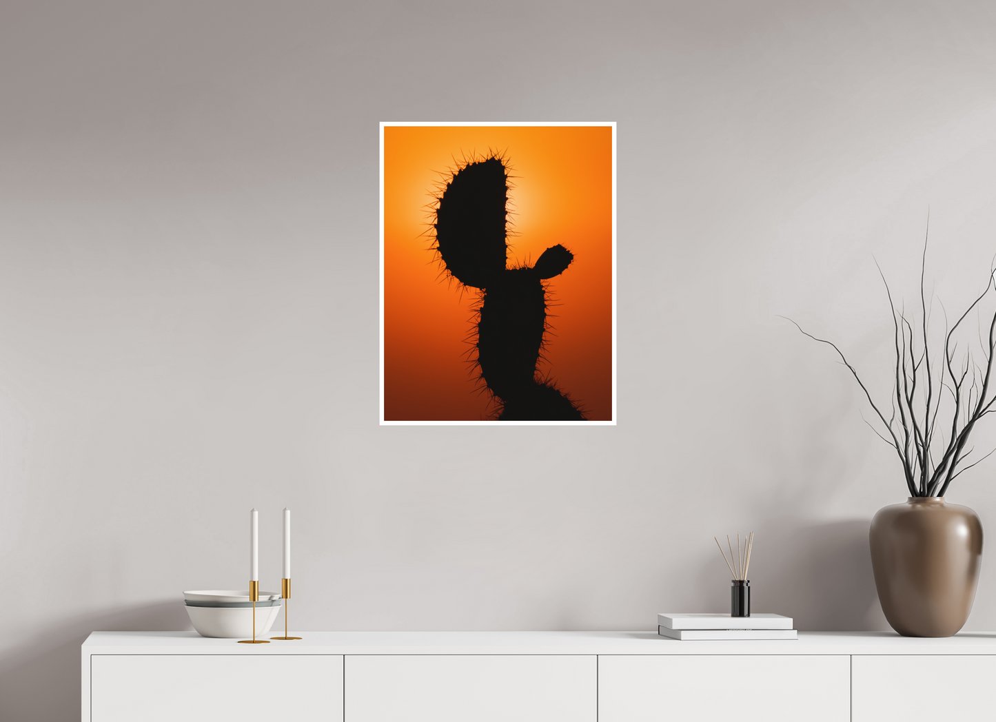 20 x 25.9″, German Etching Fire Cactus