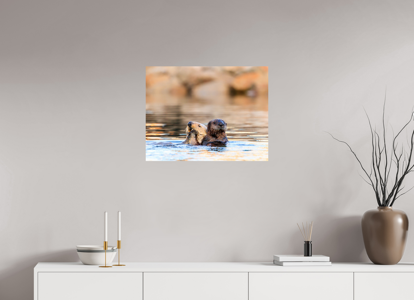 25.9 x 20″, Textured Glossy Metallic Print Morning Swim