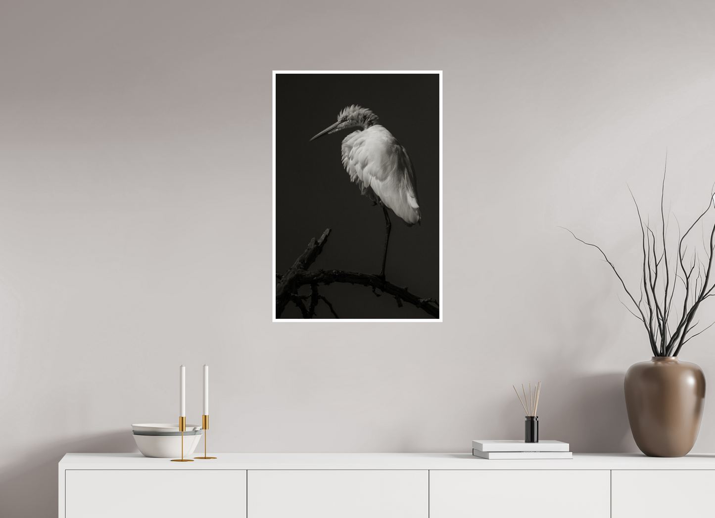 20 x 30″, Canson Baryta Prestige II (.39" Border) Egret on a Stick