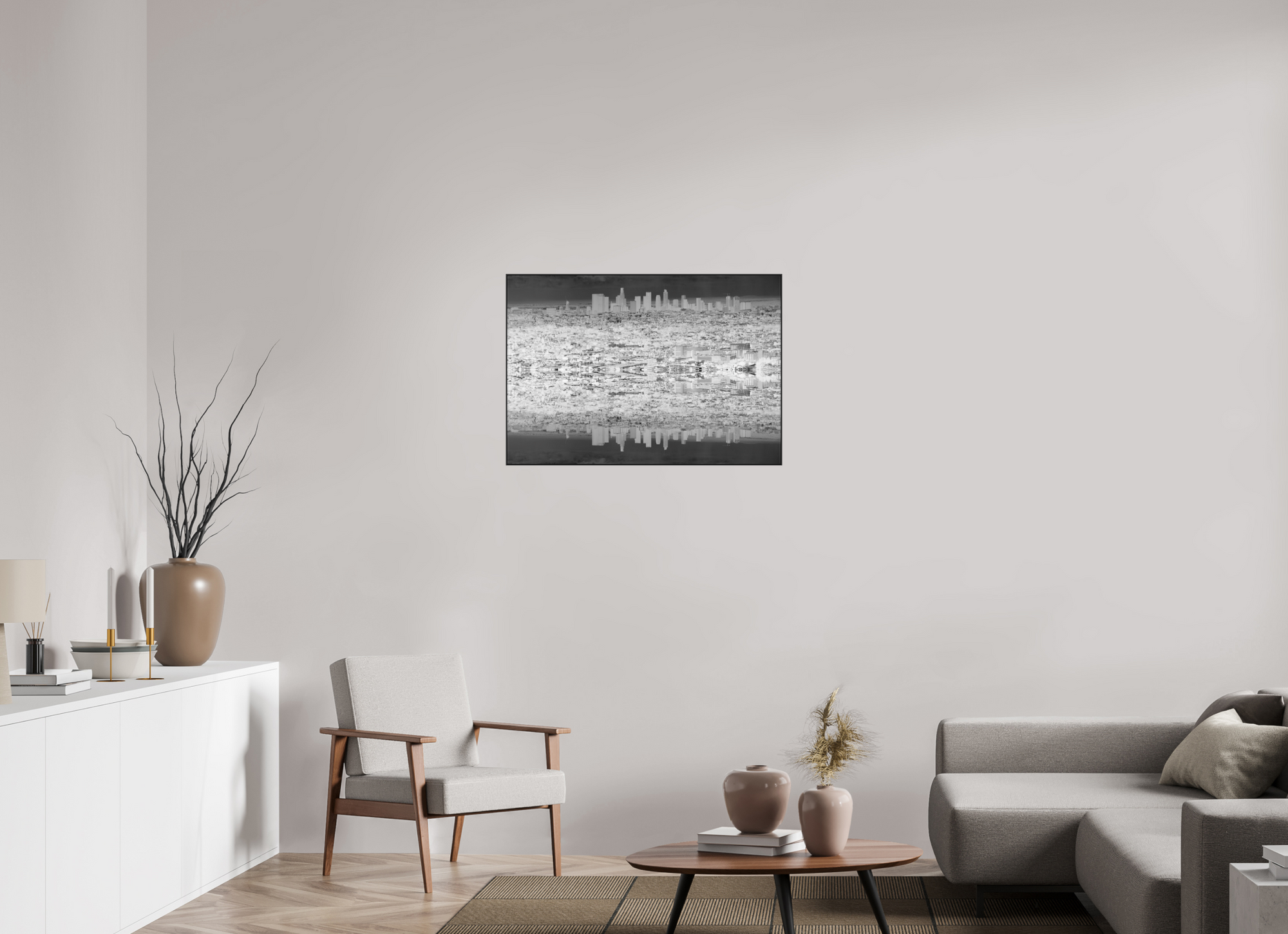 34.8 x 24″, Ilford Black and White Aluminum Frame Lake Los Angeles