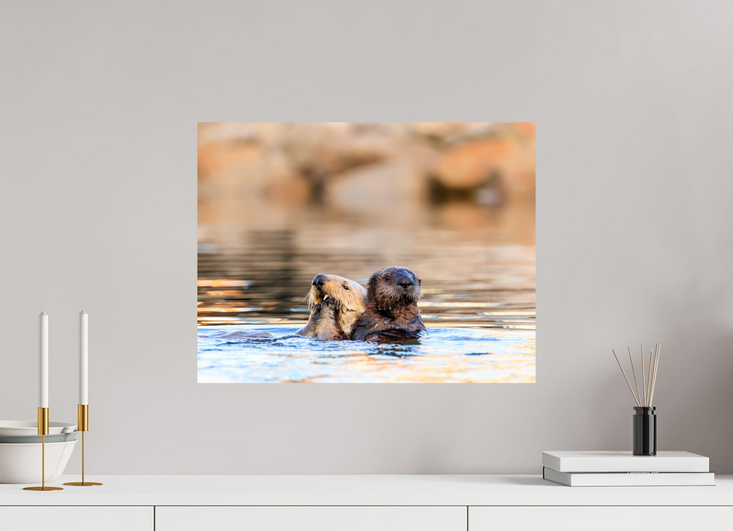 20.7 x 16″, Textured Glossy Metallic Print Morning Swim