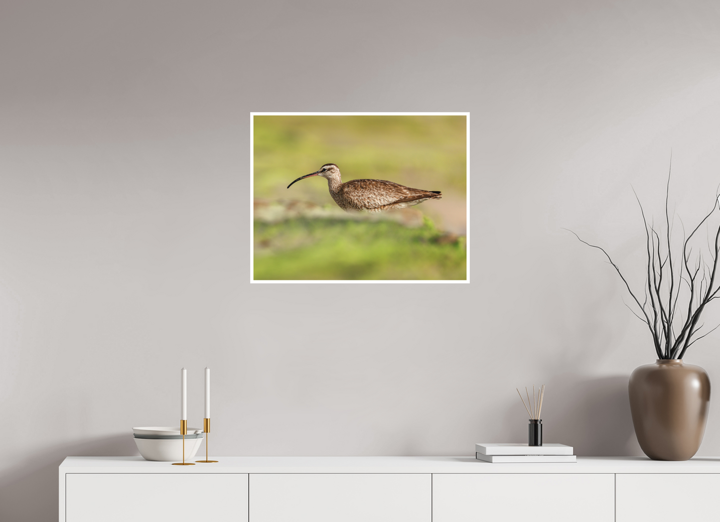 25.9 x 20″, Hahnemühle Bamboo Whimbrel on Beach