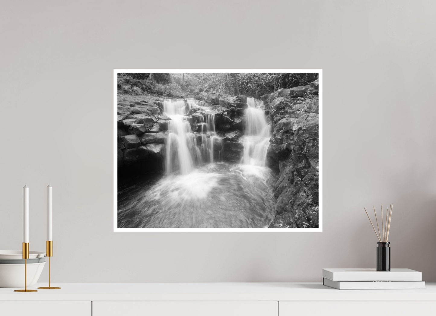 20.7 x 16″, Canson Baryta Prestige II (.39" Border) Ho'opi'i Falls Hidden Hike