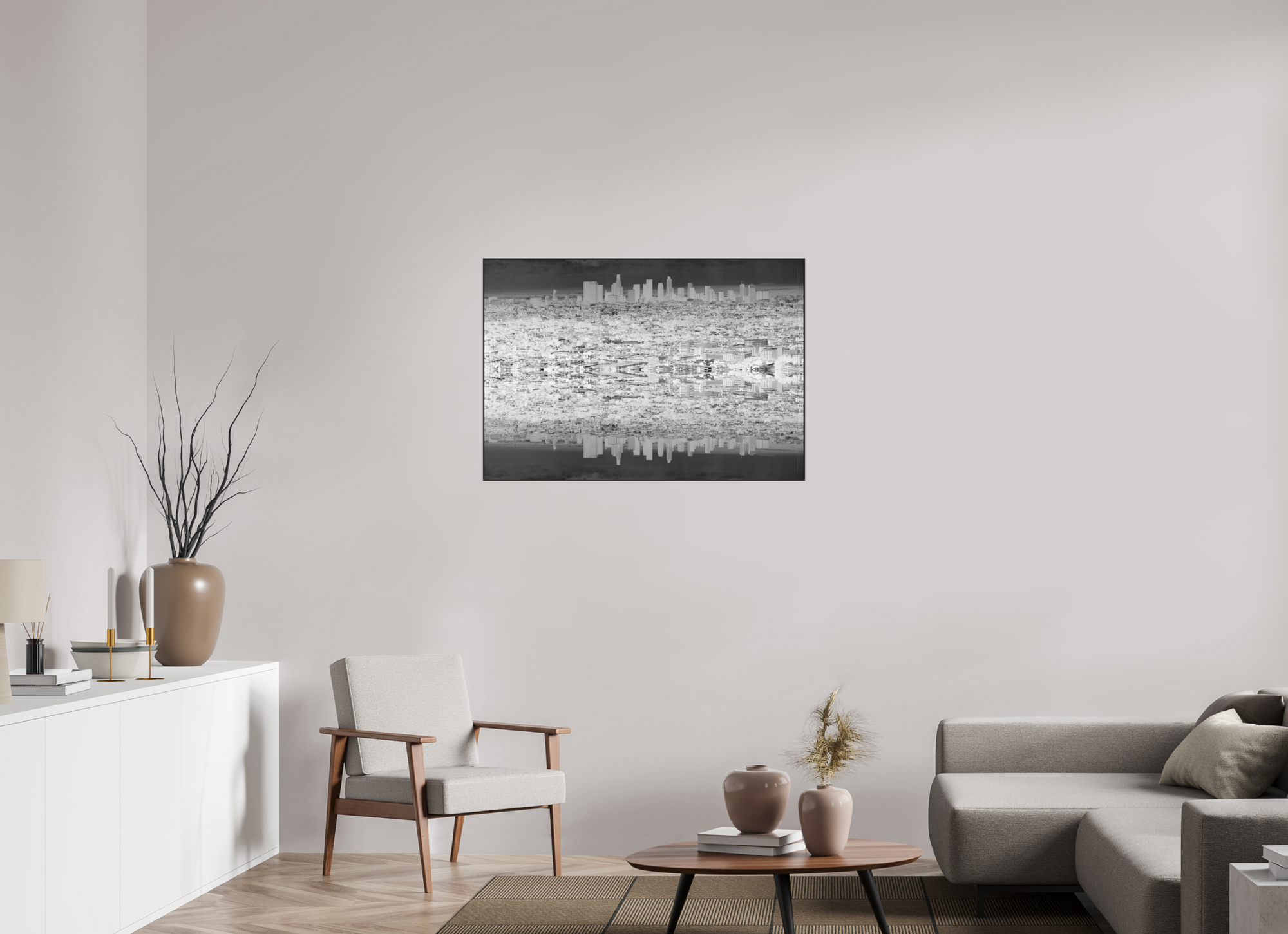 40.7 x 28″, Ilford Black and White Aluminum Frame Lake Los Angeles