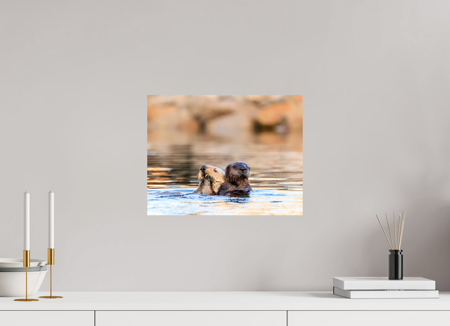 15.5 x 12″, Textured Glossy Metallic Print Morning Swim